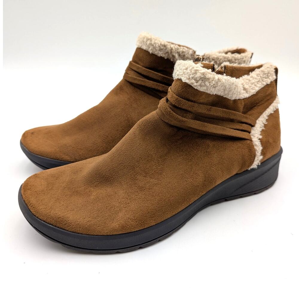 LifeStride Glendale Ankle Bootie Side Zip Women's Brown Size US10M EU41